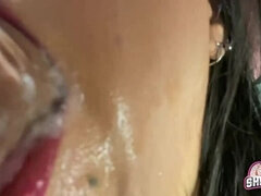 Extreme Close Up Sloppy Deepthroat! Gulping Cum Down My Throat! ASMR PAWG