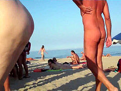 naughty milfs fucked By Strangers At Nudist Beach Voyeur HD