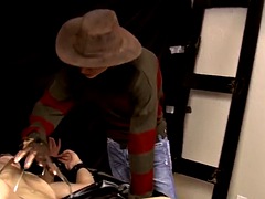 Enthousiasteling, Gebondenheid, Sperma shot, Seksspeelgoed, Homo, Masturbatie, Trio, Vastgebonden