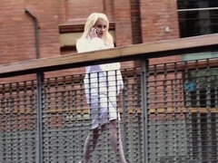 In den arsch, Grosser schwanz, Blondine, Blasen, Spermaladung, Aufs gesicht abspritzen, Absätze, Lingerie