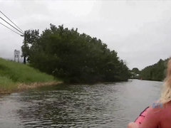Strand, Bikini, Flashen, Freundin, Handjob, Orgasmus, Titten, Nass