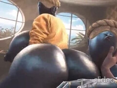 Thick and Sexy Twins Riding a Massive Cock