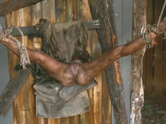 Bizarre, Noire, Sucer une bite, Bondage, Fétiche, Léchez, Rugueux, Plan cul à trois