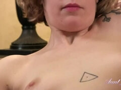 Brunette Tess in Fishnet Stockings & Solo Play