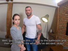Watch as a hot couple gets paid for sex by a stranger in this amateurcuckold video