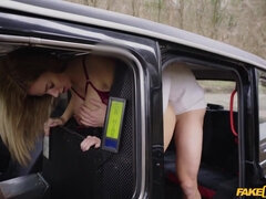 Weapons grade juggs smashed on back seat