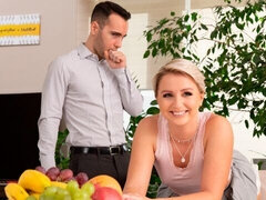 お尻, ブロンド, フェラチオ, カワイイ, バック, なめる, オマンコ, ティーン