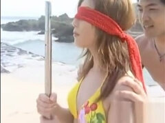 ビーチ, ビキニ, フェラチオ, イく瞬間, 顔射, ハードコア, 日本人, アウトドア