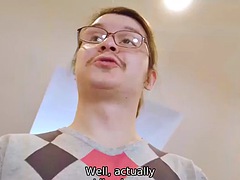 DYKE4K. While a man is talking on a video call, three women enjoy a lesbian threesome