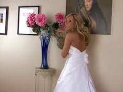 Blonde, Dress, Wedding