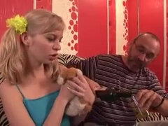 old man youthful girl - Shy Girl with Teacher