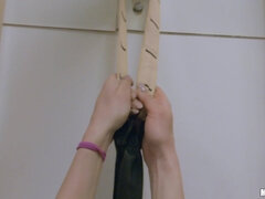 Lindsey Cruz getting fucked hanging on the wall