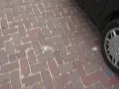 Bruinharig, Vingeren, Flashing, Orgasme, Buiten, Kut duiken, Spuiten, Nat