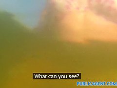 Watch this hot bikini babe blow in public before getting pounded underwater