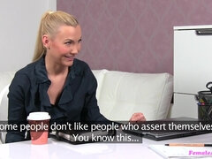 ブロンド, 女, なめる, お金, オフィス, オマンコ, 現実, オッパイの