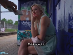 デカパイ, フェラチオ, イマラチオ, アウトドア, 公共, オマンコ, オッパイの, トレイン