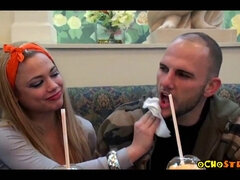 Enthousiasteling, Kont, Grote kont, Grote mammen, Hd, Latijnse vrouw, Zoon, Tieten likken