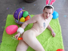 Bunny slut fucks a carrot and then gets ravaged