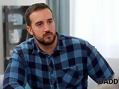 アメリカ人, 美人, ブロンド, フェラチオ, 浮気する, 爸, 眼鏡, Hd