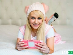 素人, ベッドルーム, ブロンド, チン, バック, 自然山雀, ガリガリ, ティーン