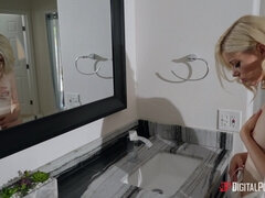 ベッドルーム, デカパイ, ブロンド, ハードコア, キス, なめる, オマンコ, シャワー