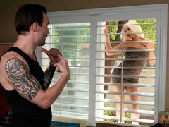 Bezaubernd, Arsch, Grosse titten, Blondine, Blasen, Hundestellung, Absätze, Lecken