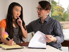 お尻, デカチン, フェラチオ, 茶髪の, 手コキする, オナニー, ティーン, オッパイの