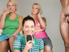 Enthousiasteling, Grote lul, Blond, Groep, Handbeurt, Kort haar, Oud, Bekijker