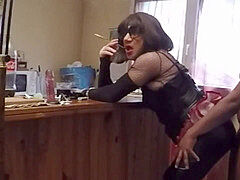 plumbed standing and smoking at the bar