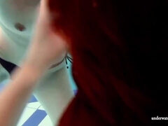 18 ans, Robe, Hd, Lesbienne, Lingerie, Piscine, Adolescente, Sous marin