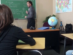 Hot schoolgirl Sophia Torres shows off her sweet ass in class