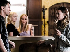 デカ尻, デカチン, フェラチオ, チン, 巨大, 自然山雀, ティーン, 三人