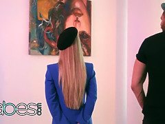 美人, デカ尻, ブロンド, キス, 淫乱熟女, 母, フェラする, タトゥー