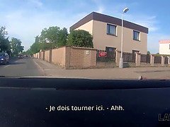 Sofia Lee gets caught and titfucked by security officer in parc security officer's office