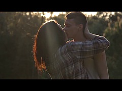 Young sexy couple going wild in nature