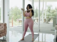 Grote mammen, Zwart, Pijpbeurt, Bruinharig, Sperma shot, Zwart, Masturbatie, Tieten likken