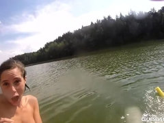 Wild girls skinny dipping
