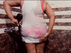 My stepson secretly watches me showering