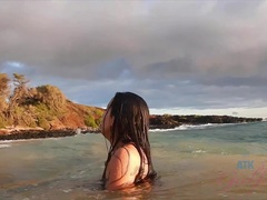 Beach, Blowjob, Flashing, Nude, Outdoor, Public, Voyeur, Wet