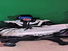 Layered PVC Maid Aoi in long magic wand session