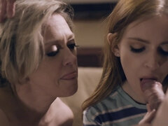 Maya Kendrick and Dee Williams are sucking the cocks