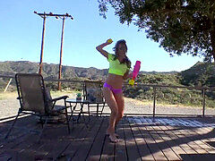 Grosser schwanz, Bikini, Freund, Flotter dreier