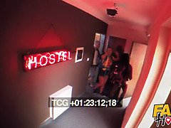Black girl and friend go wild at the hostel