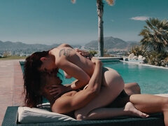 Aidra Fox sucks black pecker and gets screwed by the pool