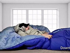 Humping Super Puffy Comforter While Wearing Super Puff Jacket