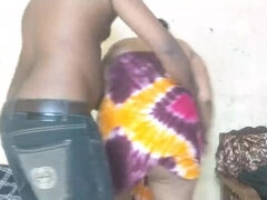 Desi BBW in Colorful Saree - Busty Homemade Blowjob & Doggy Style