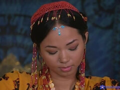 Thai masseuse orgasms on hard cock