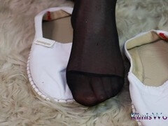 Noire, Pieds, Jeans, Mère que j'aimerais baiser, Nylon, Collant, Petite femme, Solo