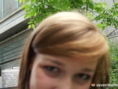 クラブ, ヨーロピアン, オナニー, アウトドア, 剃毛, 一人, ストッキング, ティーン