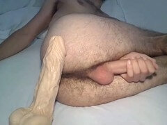 In den arsch, Grosser schwanz, Dildo, Behaart, Riesig, Riesenschwanz, Riesendildo, Masturbation